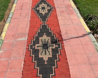 Vintage Kilim runner Handwoven Wool Jute Rug Handmade Kilim Dhurrie Rug, Motifs Oriental Traditional Indian Geometric Turkish Home decor