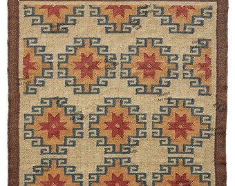 Handmade Kilim Wool Jute Rug Area Rug 8x10 Vintage Boho Floor Rug Modern Living Room Rug Halloween Decor Rug Custom Size Hallway Runner Rug
