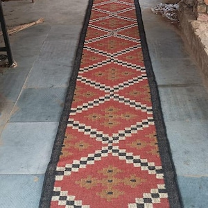 Handmade Kilim Runner Rug For Home Decor/ Handwoven Wool And Jute Runner,Bohemian Rug, Vintage Kilim Rug, Custom Kilim Runner,2x24 Ft