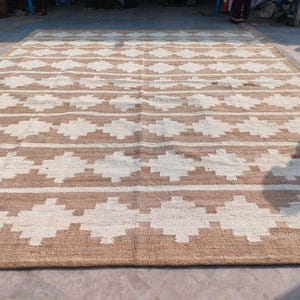 9x12 off White And Natural Jute Rug, Handwoven Hemp Rug, Jute Area Rug, Large Jute Rug, Living Room Jute Rug, Vintage Jute Rug, Hemp Rug,