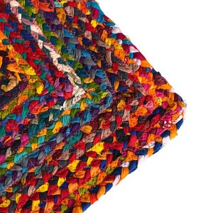 Multicolor Cotton Yoga Runner Rug, 2.6x8 Ft Kitchen Runner, Large Area Chindi Rug, Dhurrie Rug Runner, Chic, Indian, Handmade, Small Rug