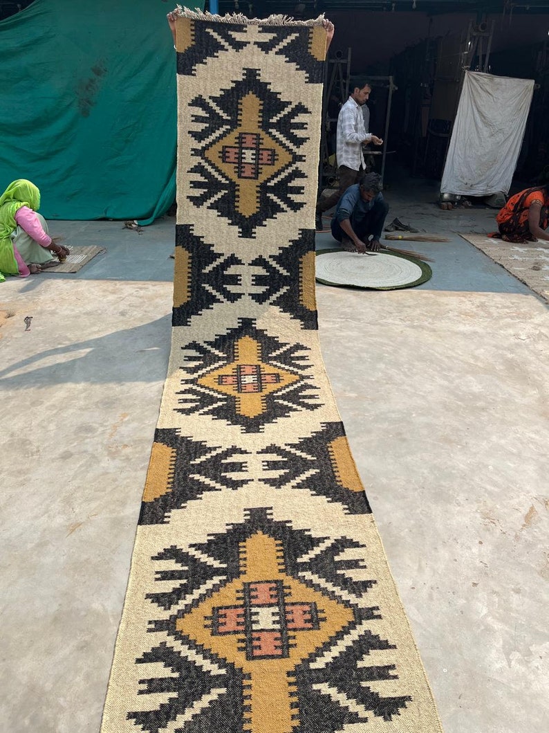 Custom Rug,Floor Carpet,Gift for Her,Handwoven Rug,Jute Rug,Kilim,Kilim Runner Rug,Navajo Kilim Rug,RugBohemian Rug,Runner rug,Vintage Kilim Rug,Wool Jute Runner,Wool Kilim Rug