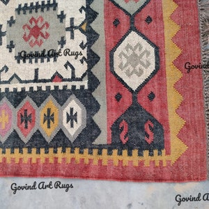 AREA RUGBOHO RUGKILIM RUGNAVAJO RUGSCANDINAVIAN RUGWOOL JUTE RUGwool rugHandmade RugDoormat rugWool Jute Kilim RugTurkish RugKilim Runner Rug5x7 Bohemian Rug