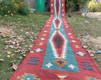 Handmade Kilim Runner Rug For Stair Decor/ Handwoven Wool And Jute Runner,Bohemian Rug, Vintage Kilim Rug, Custom Kilim Runner, 2x30,2x35 Ft