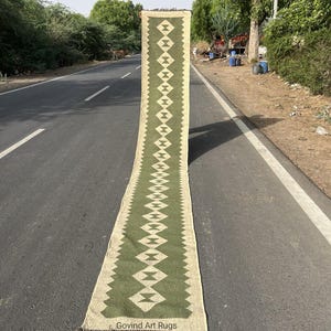 Handmade Kilim Runner Rug, Vintage Jute Hallway Kilim Runner, Handwoven Stair/Entryway Decor Runner, Custom Size Runner