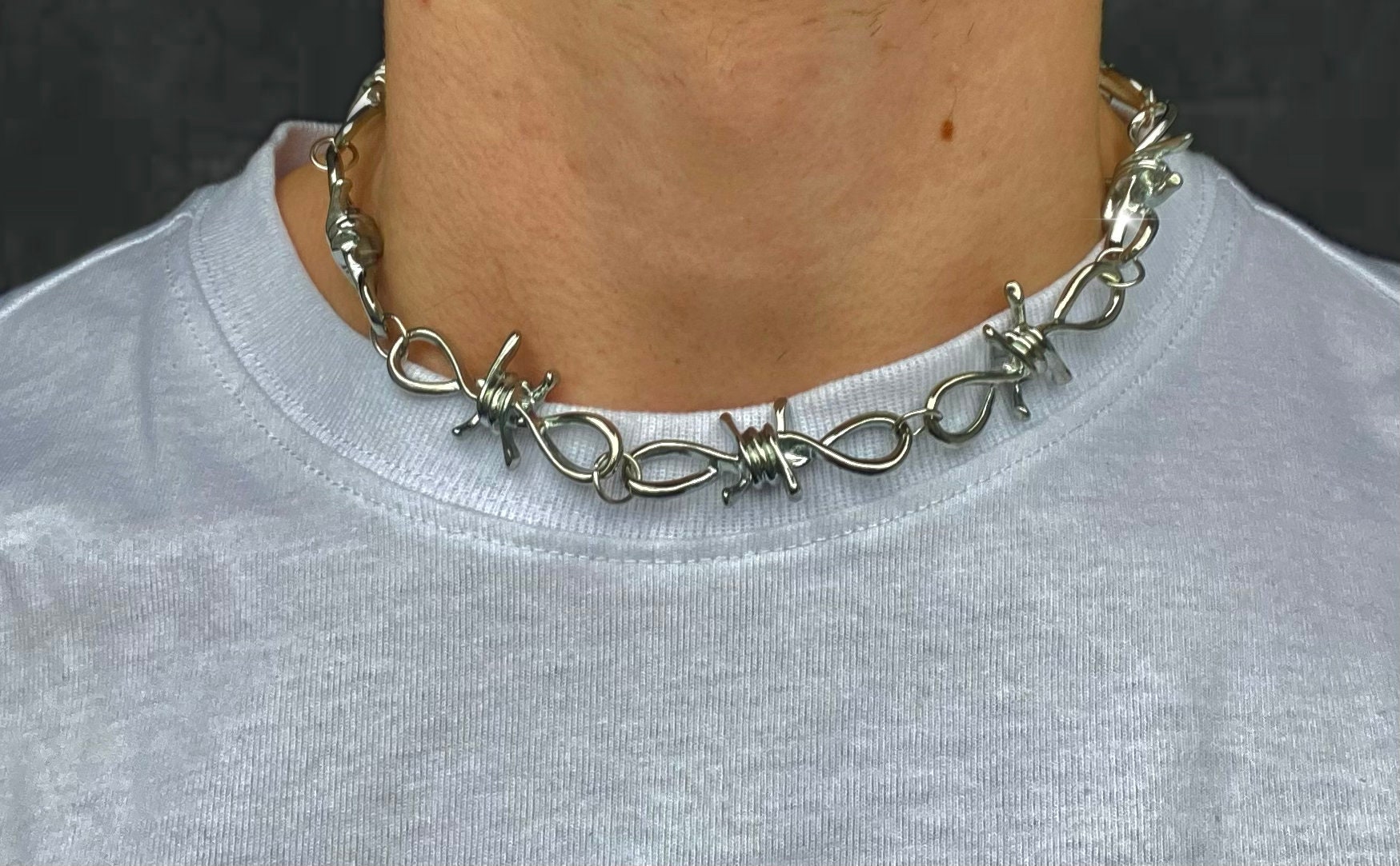 Leather Barbed Wire Necklace/Bracelet Sterling Clasp | Gloria Sawin Fine  Jewelry