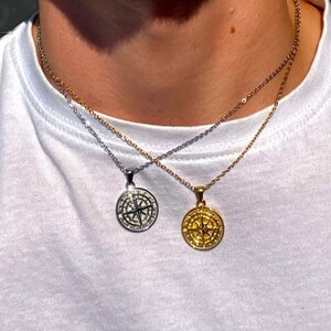 Compass necklace, north star necklace, necklace with compass pendant, travel necklace, sea, seafaring, pendant necklace north, south, western, east