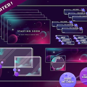 Supernova Galaxy Complete Twitch Stream Overlay Pack Animated | Overlays |Alerts | Panels| Planets | Solar | Stars  |UFO | Orbit | Colourful