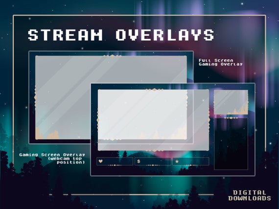 4 X Twitch Streaming Overlays Northern Lights Gaming 