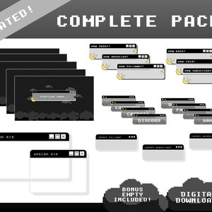CUSTOMISABLE Black Clouds  Dark Mode Twitch Stream Overlay Full Pack Animated |Stream Bundle| Stream Overlays |Alerts| Panels| Cute | Clouds
