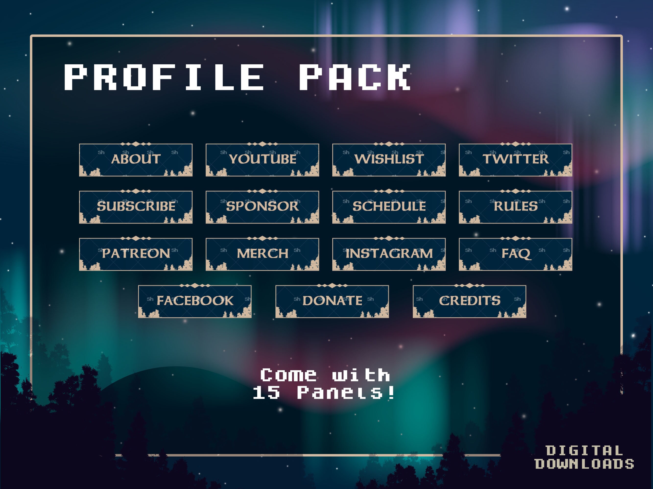 Twitch Profile Pack Banner Avatar frame Static/Animated Etsy