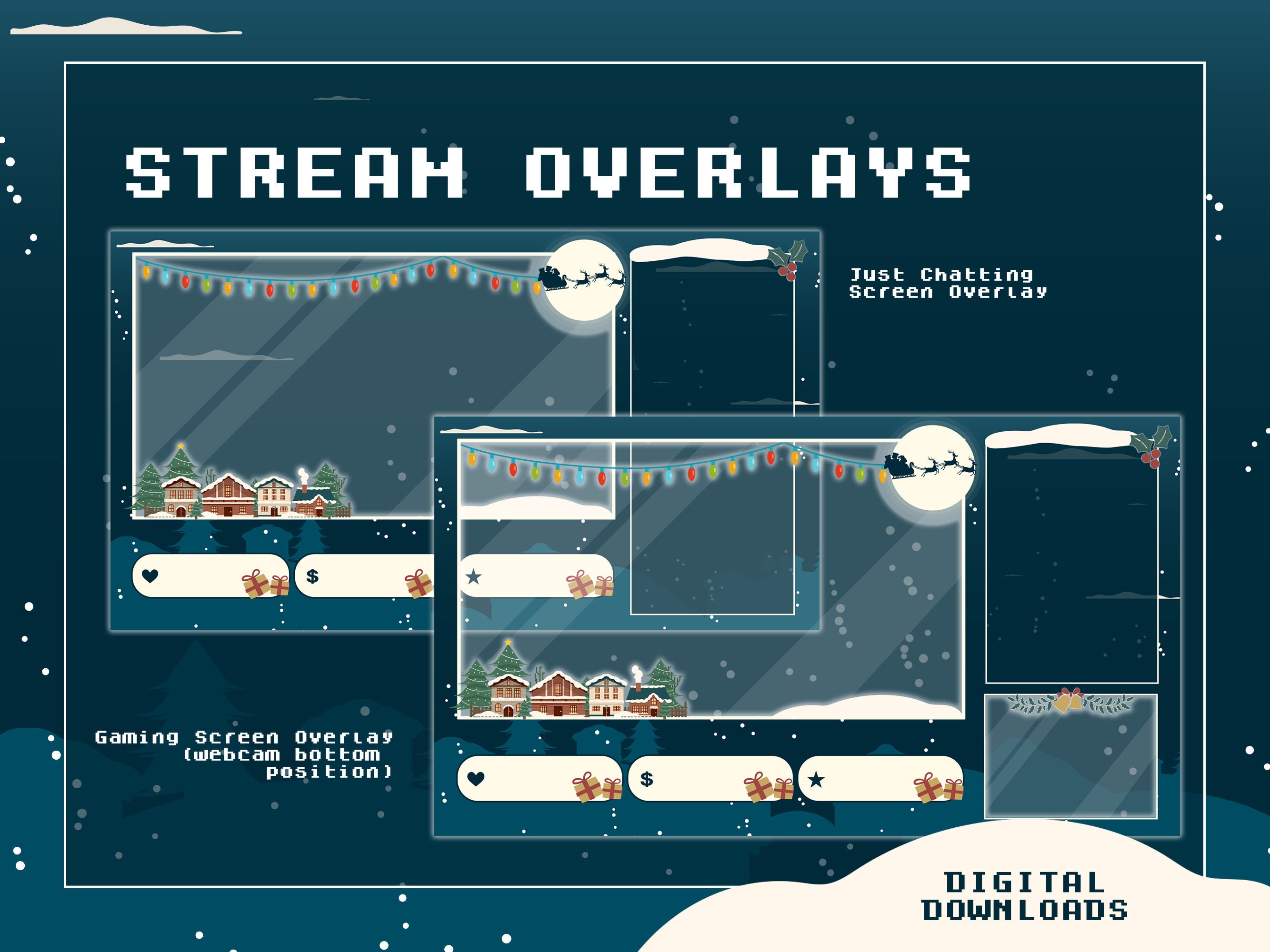 Cozy Winter Christmas Stream Overlays Twitch X 4 Gaming 