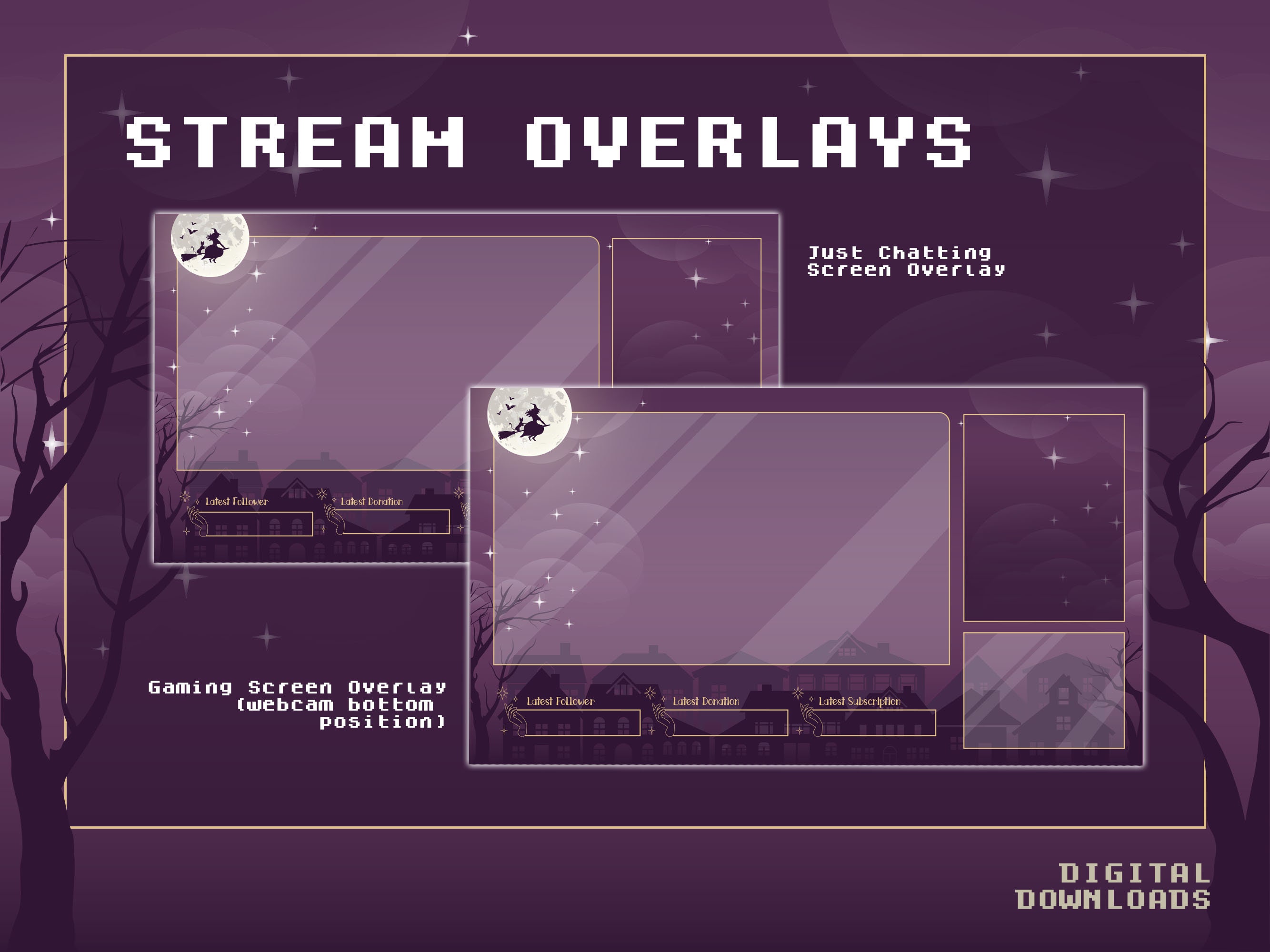 4 X Twitch Streaming Overlays Northern Lights Gaming 