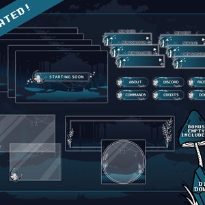 Dark Enchanted Forest Komplettes Twitch Stream Overlay Pack Animiertes |Stream Bündel| Overlays |Alerts| Paneele | Grün | Mystische Nacht | Mond