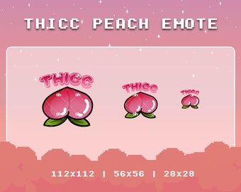Emote - 3 Sizes | For Twitch , Discord , YouTube | Emotes | Stream | Juicy Peach | Thicc | Booty  | Peach | Gamer | Bit Emote| Sub Emote