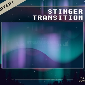 Animated Northern Lights Twitch Stinger Transition | Stream Transition| Scene/ Phase Change|Aurora| Stars |Sky| Horizontal Slide| Overlay