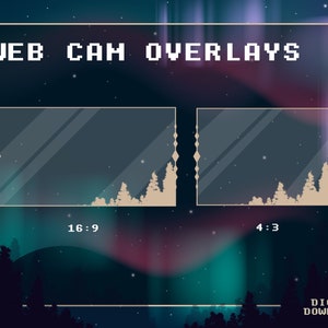 Bordures de webcam pour Twitch x 2 | Bordures de came | Twitch Streaming | Beige | Arbres | Cadre de bordure de webcam en streaming | Superpositions de webcams | Unique