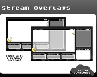 Customisable Twitch Streaming Overlays | Dark Mode | Gaming Overlays | Just Chatting | Game + Cam Bottom | Premade | Design your own | Black