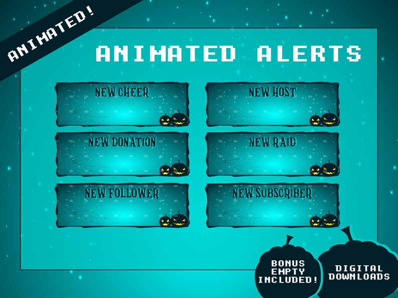 Ghoulish Night Complete Twitch Stream Overlay Pack Animated | Overlays ...