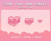 Simp For You Emote| Pastel Pink| Cute | Heart | 3 Sizes | For Twitch , Discord , YouTube | Emotes | Stream | Gamer | Bit Emote | Sub Emote