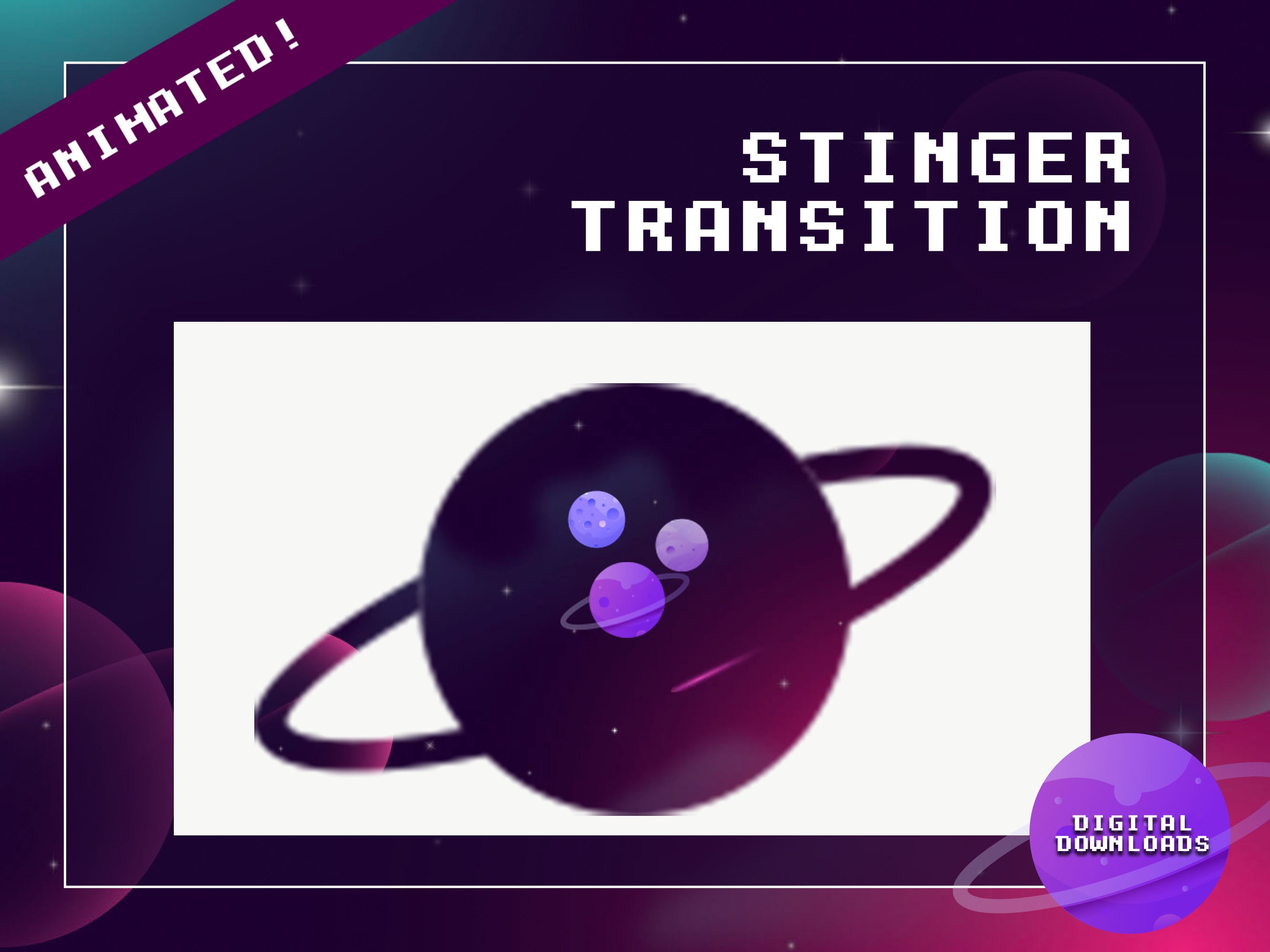Animated Supernova Galaxy Twitch Stinger Transition | Stream Transition | Scene/ Phase Change | Planets | Galaxy | Space| Overlays | Orbit