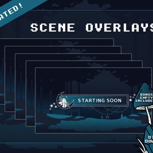 Animiertes Zauberhaftes Dark Forest Twitch Scene Pack | 5 Stream Bildschirme + Bonus | BRB, Vielen Dank für das Beobachten, aktuell offline, start soon |