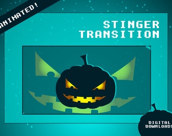Animated Bouncing Evil Pumpkin Twitch Stinger Transition | Stream Transition| Scene Change | Spooky | Halloween | Night | Scary | Horror