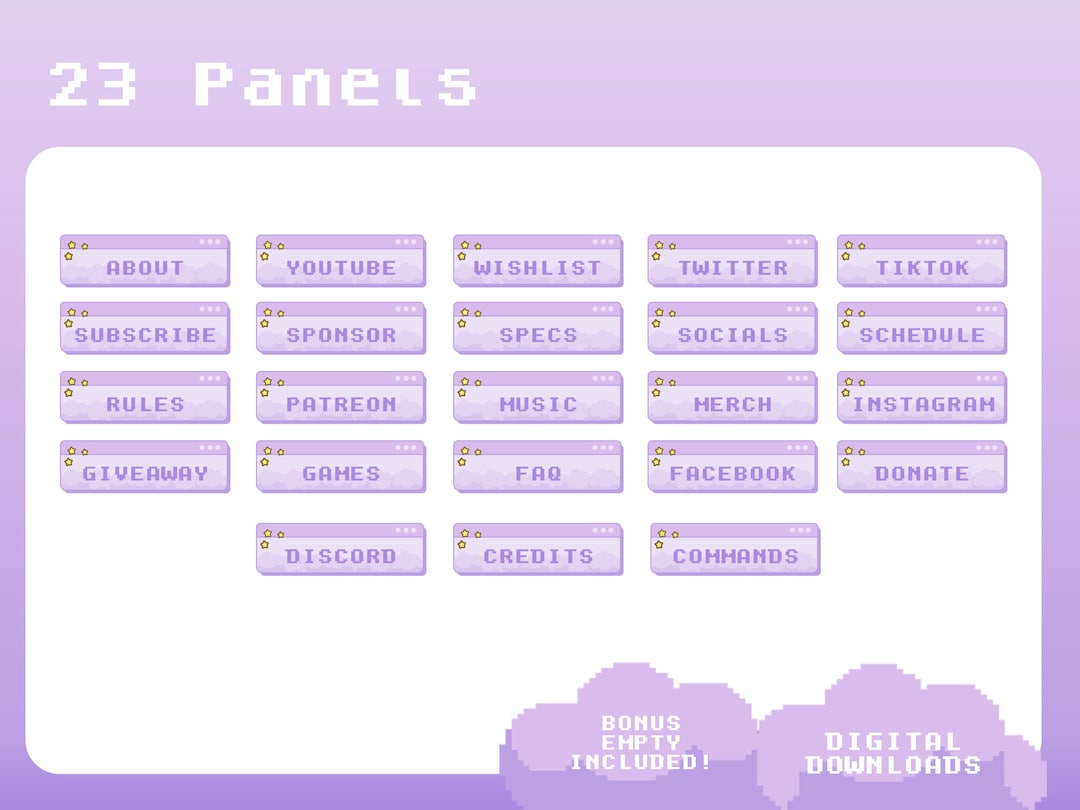 Twitch Panels X 23 Classic Pastel Purple + Empty | |twitch Profile ...