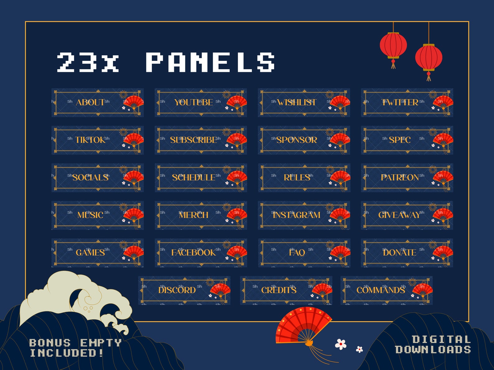 Twitch Panels X 23 Chinese New Year Themed + Empty | |twitch Profile ...