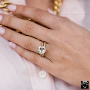 Anillo de compromiso solitario de moissanita incolora de corte redondo de 1,90 quilates, anillo de bodas, anillo para mujer, regalo de aniversario, anillo de promesa