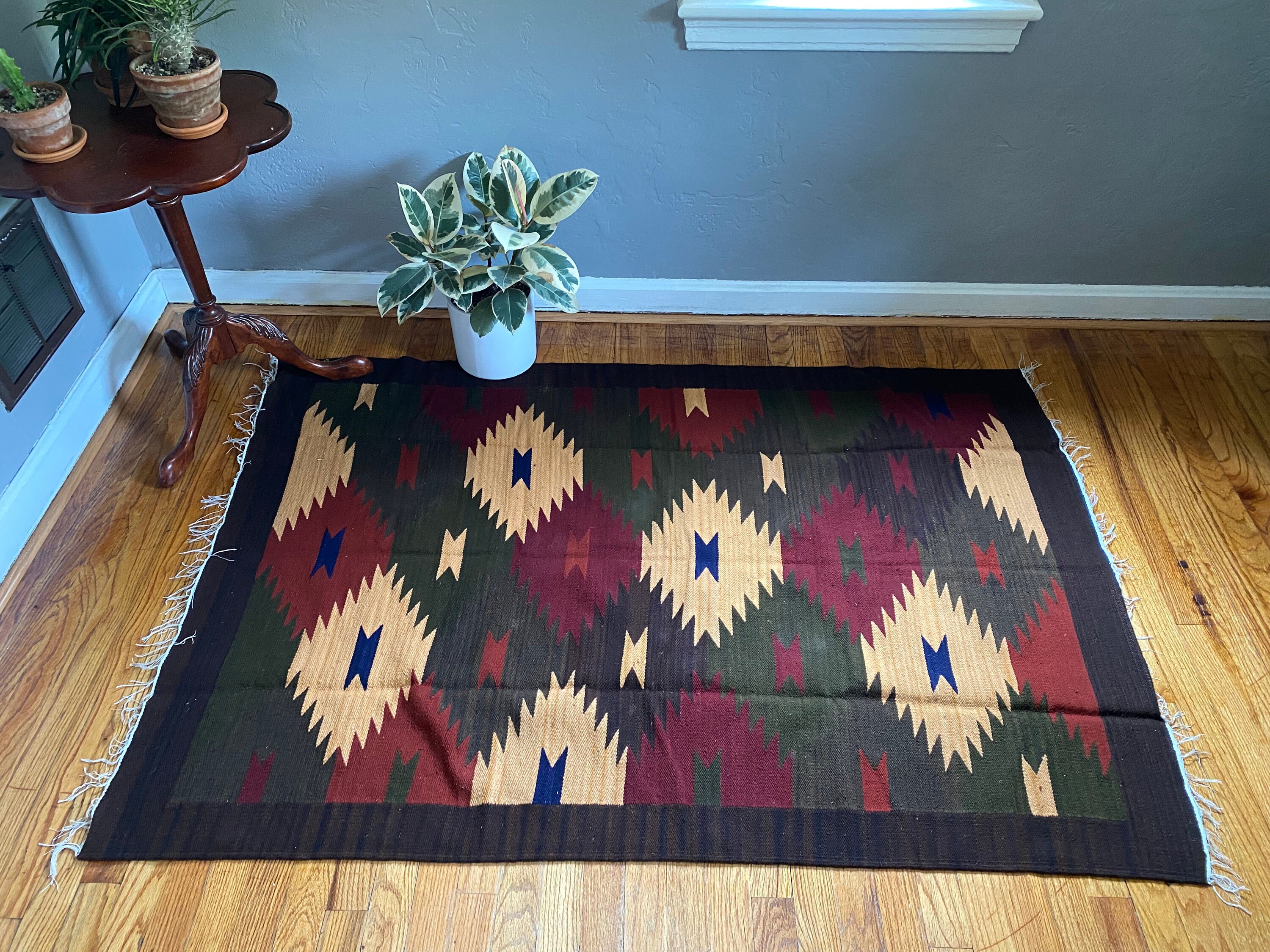 Authentic Vintage Handmade Ecuadorian Wool Rug or Tapestry | Etsy