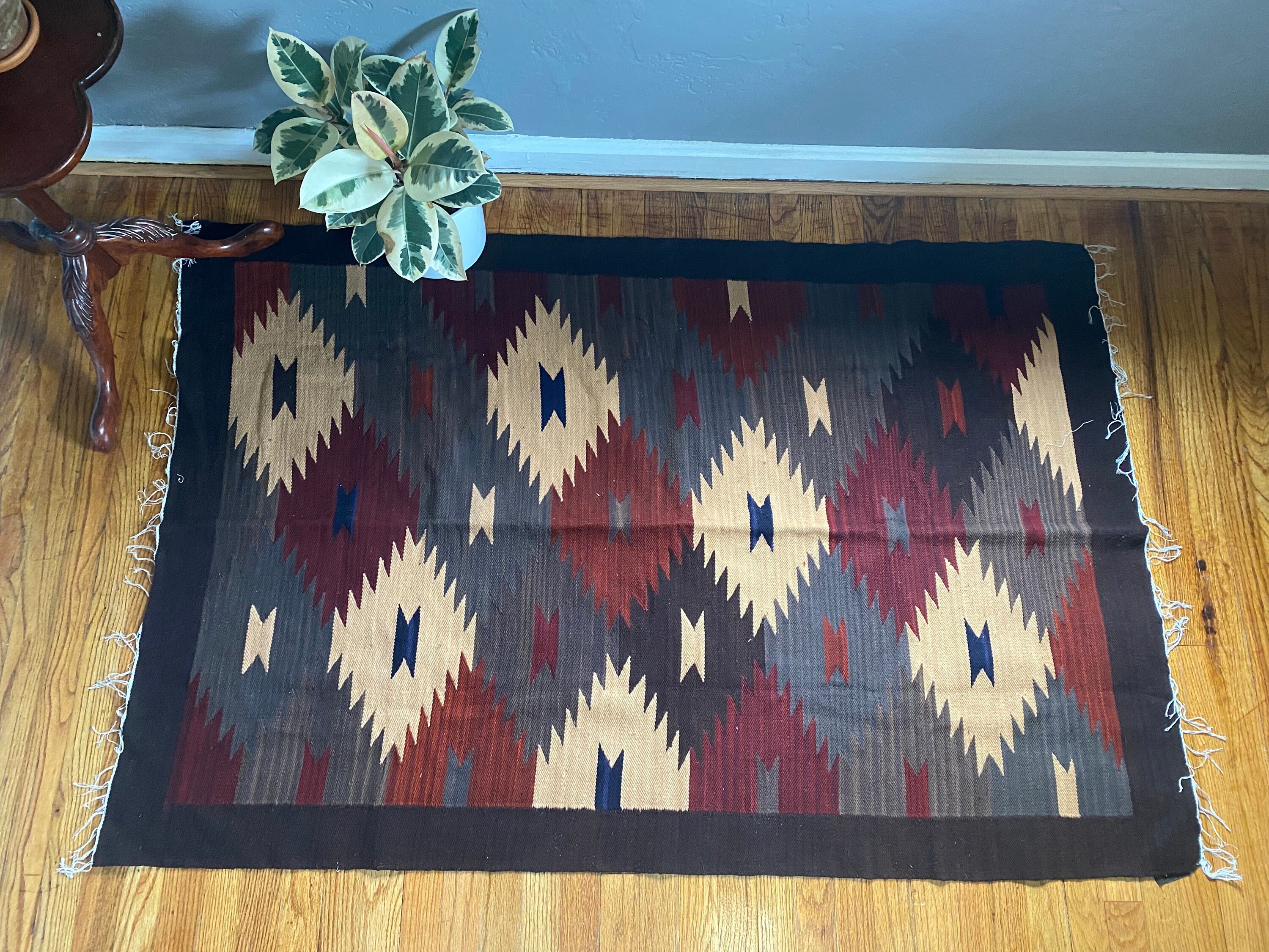 Authentic Vintage Handmade Ecuadorian Wool Rug or Tapestry | Etsy