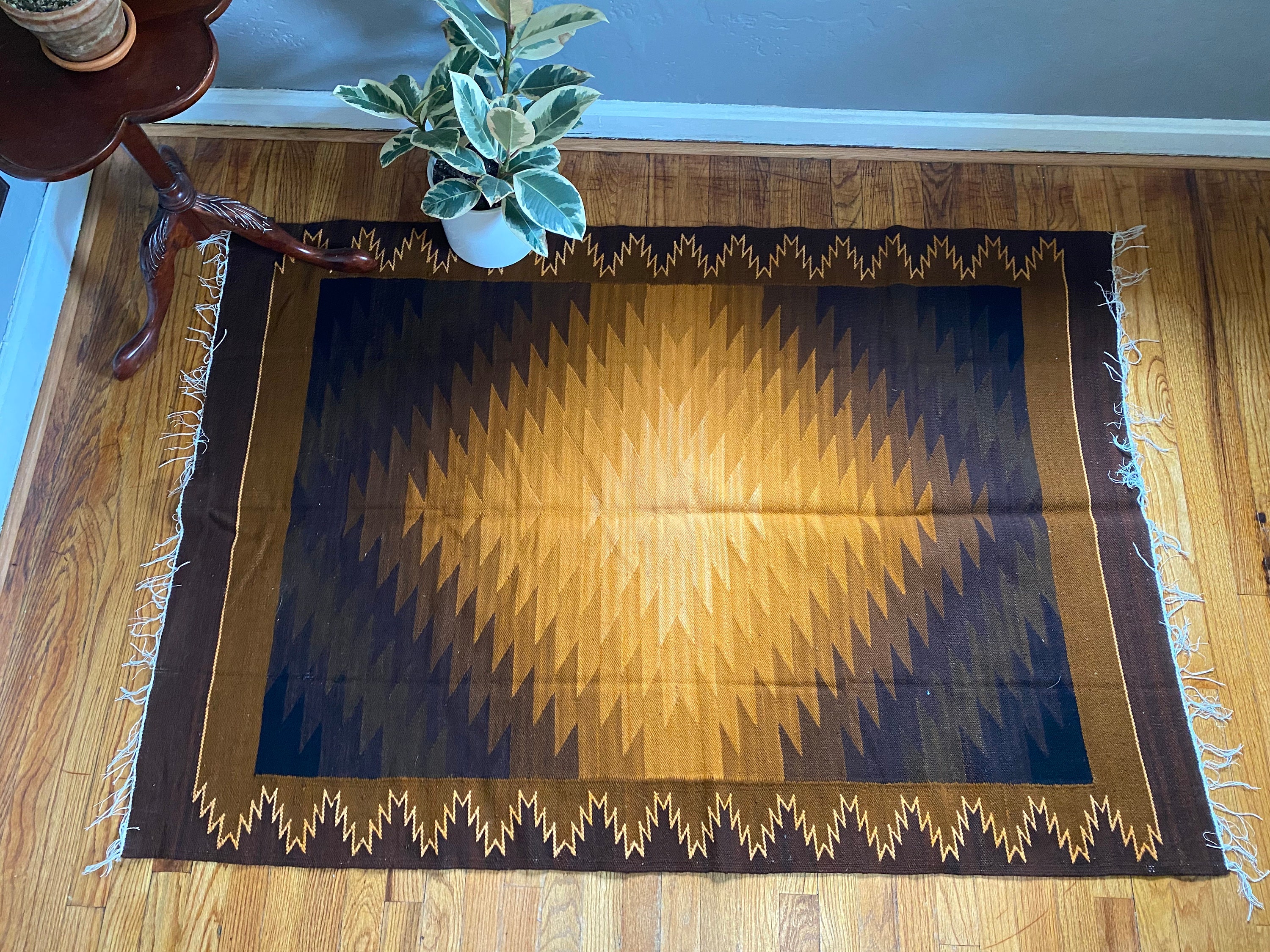 Authentic Vintage Handmade Ecuadorian Wool Rug or Tapestry | Etsy