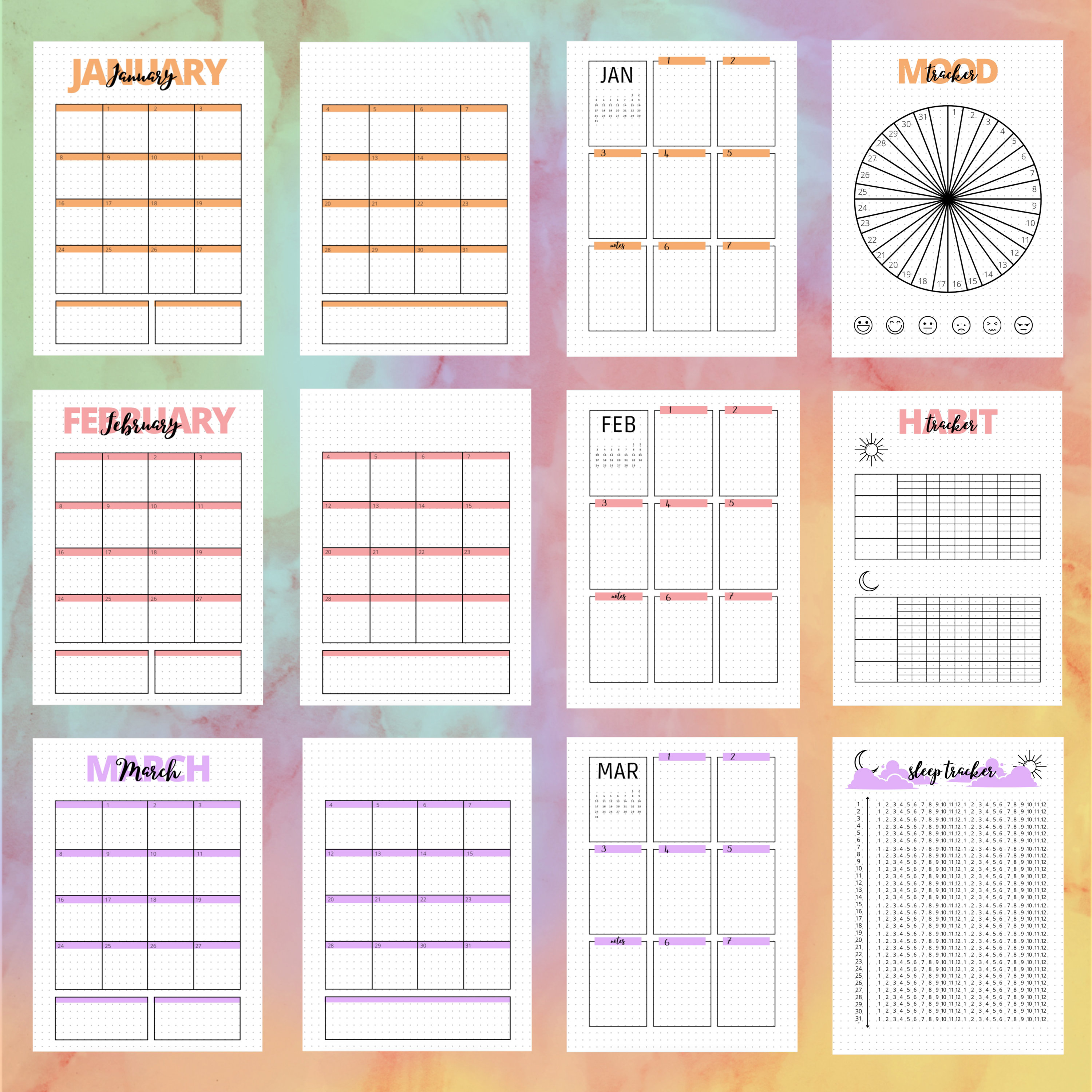 Bullet Journal Printable Starter Pack Bullet Journal Bundle - Etsy