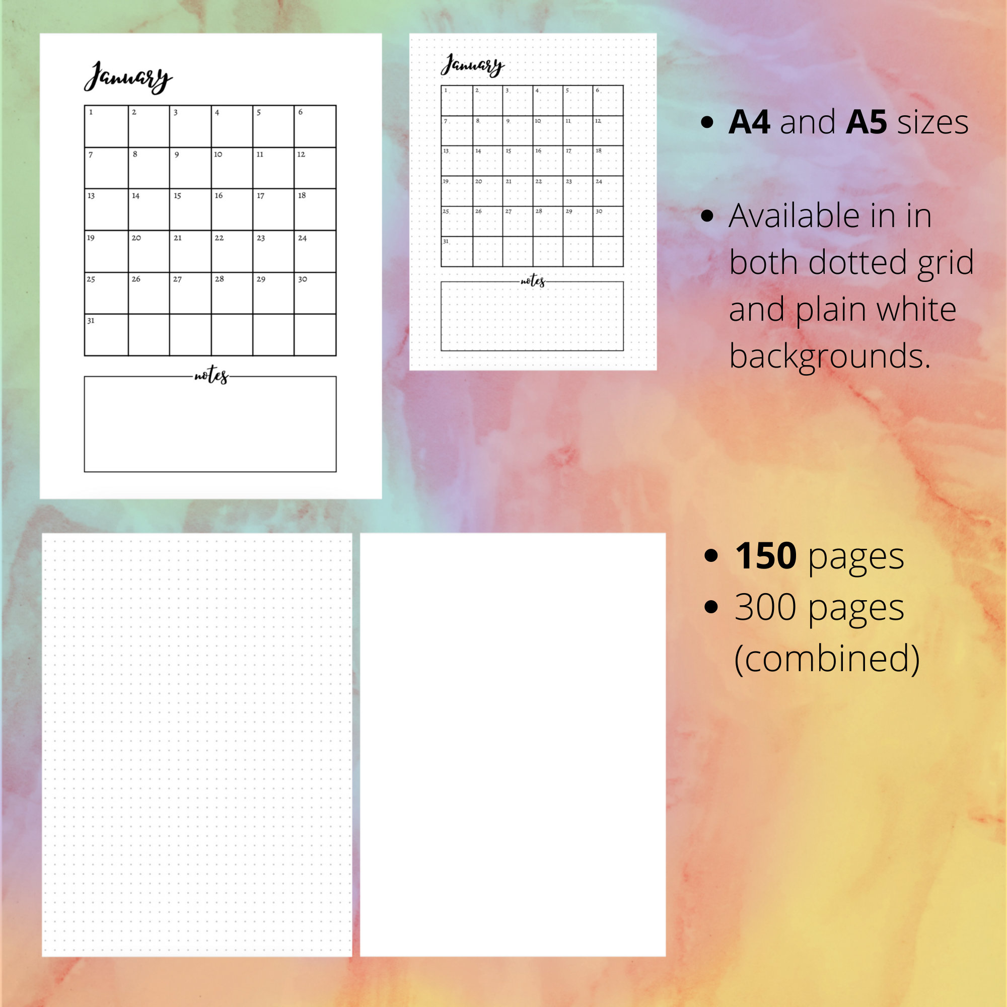 Bullet Journal Printable Starter Pack Bullet Journal Bundle - Etsy