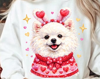 Valentine Pomeranian PNG – Dog Clipart for Sublimation (Digital Download)