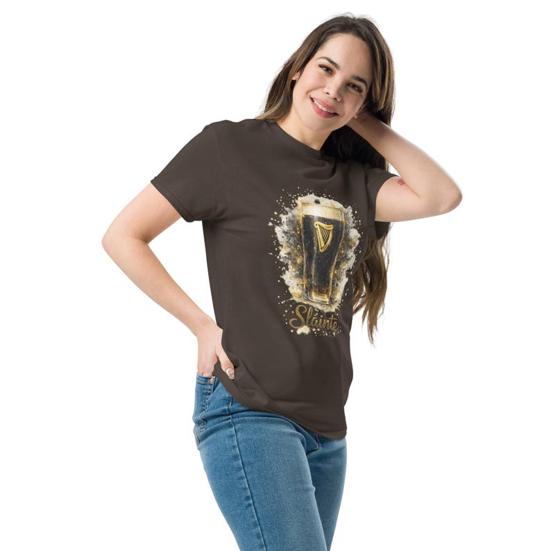 St. Patrick’s Day Tshirt | “Sláinte” Guinness Pint Design, Irish Pub Style Crewneck