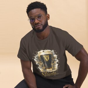 St. Patrick’s Day Tshirt | “Sláinte” Guinness Pint Design, Irish Pub Style Crewneck