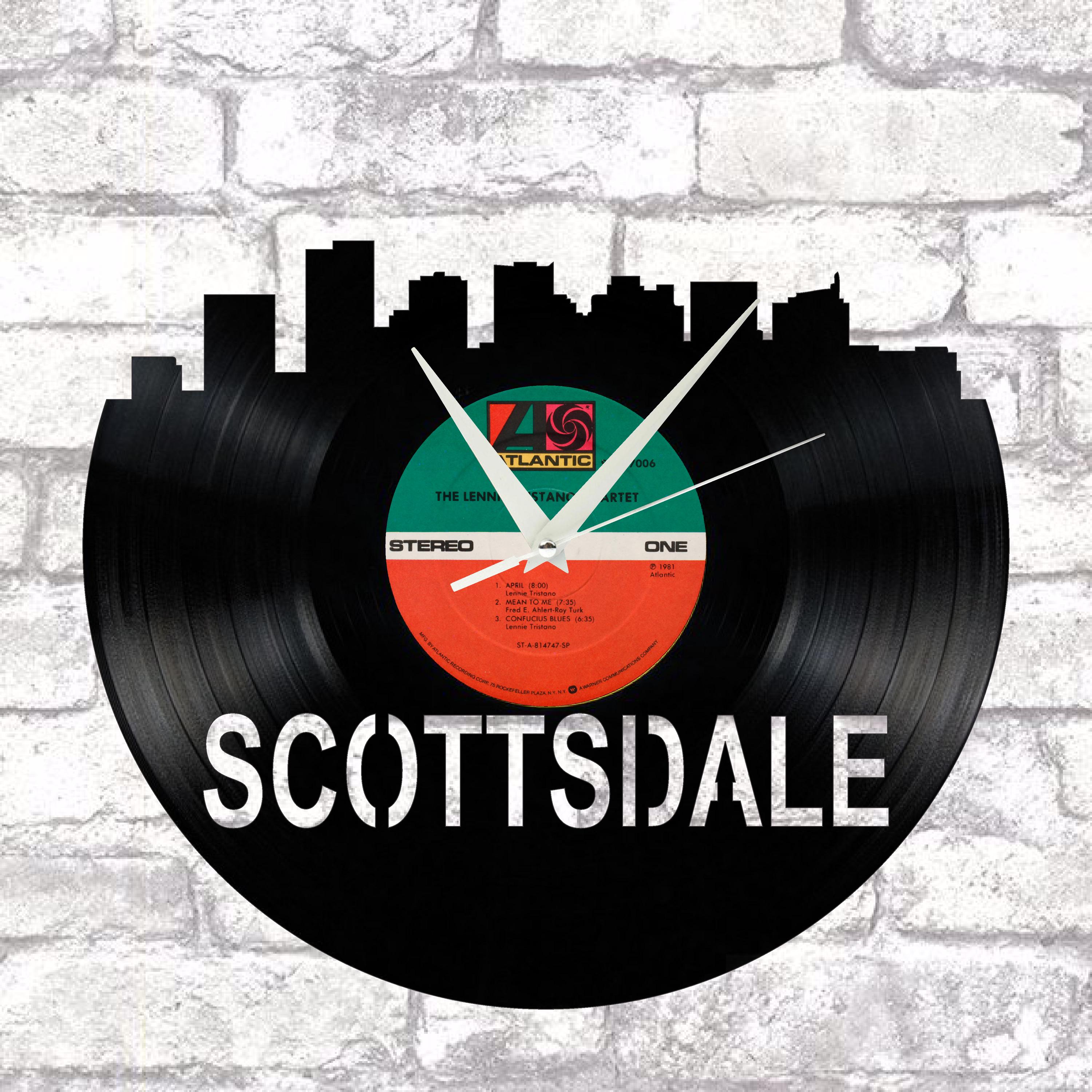 Scottsdale Arizona Skyline Vinyl Record Art Cut From a Actual