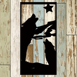 Wolf Metal Sign, Cabin, Wall, Home, Outdoor, Mountain