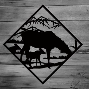 Moose Metal Sign, Cabin, Wall, Home, Outdoor, Mountain