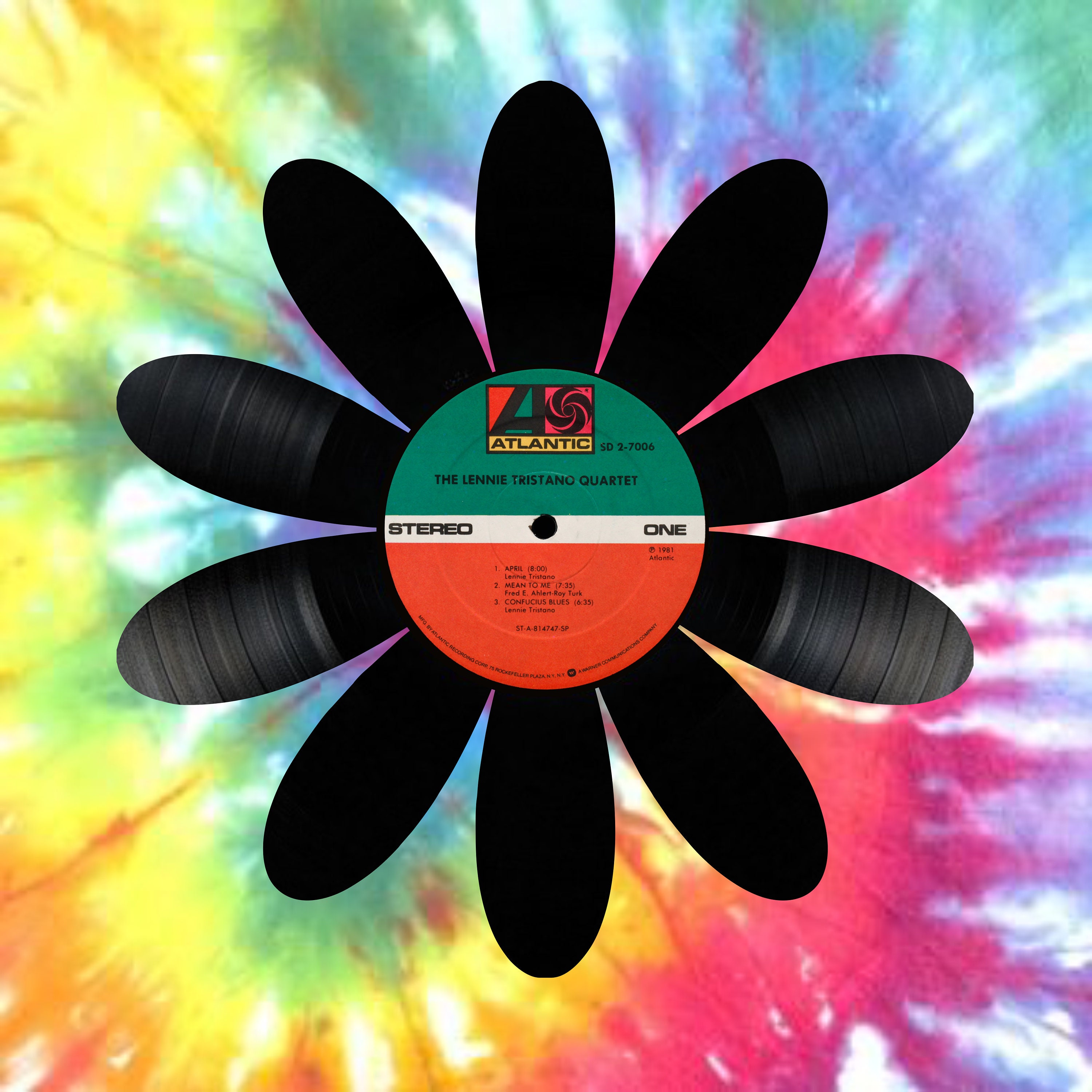 Flower Vinyl Record Art - Etsy