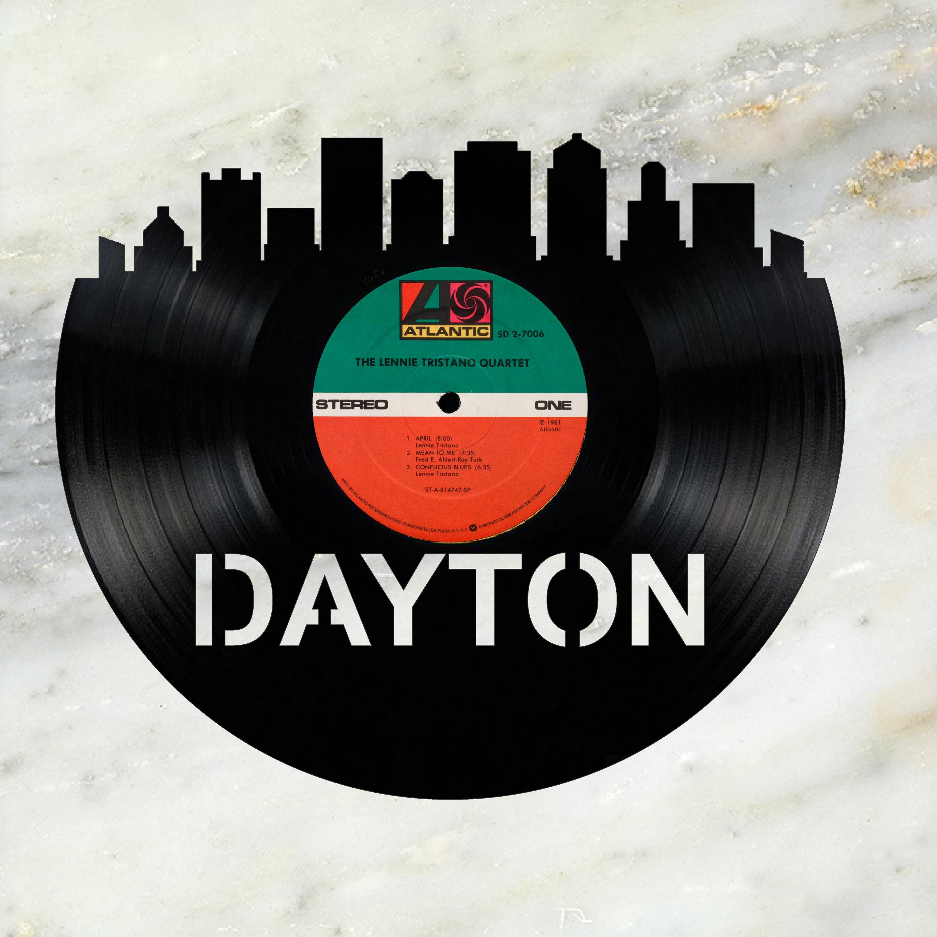 Dayton Ohio Skyline Vinyl Record Art Cut From a Actual Vinyl