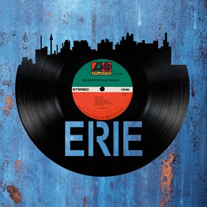 Erie Pennsylvania Skyline Vinyl record art cut from a actual vinyl record