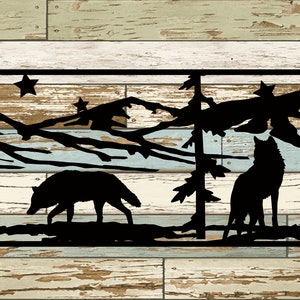 Wolf Metal Sign, Cabin, Wall, Home, Outdoor, Mountain