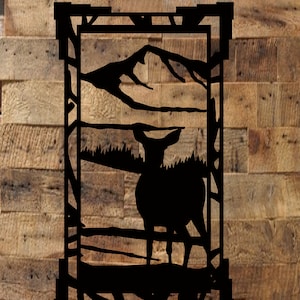 Deer Metal Sign, Cabin, Wall, Home, Outdoor, Mountain