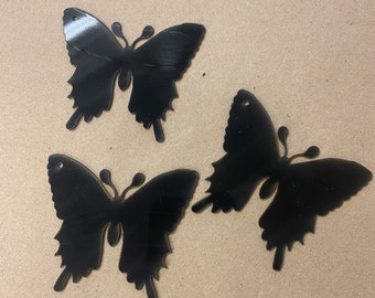 Butterfly set of three Vinyl record art ornament rear view mirror hanger