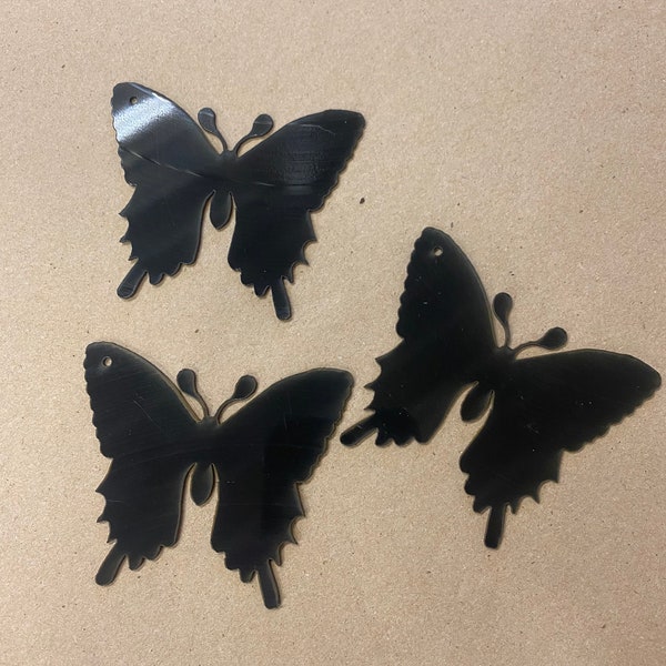 Butterfly set of three Vinyl record art ornament rear view mirror hanger