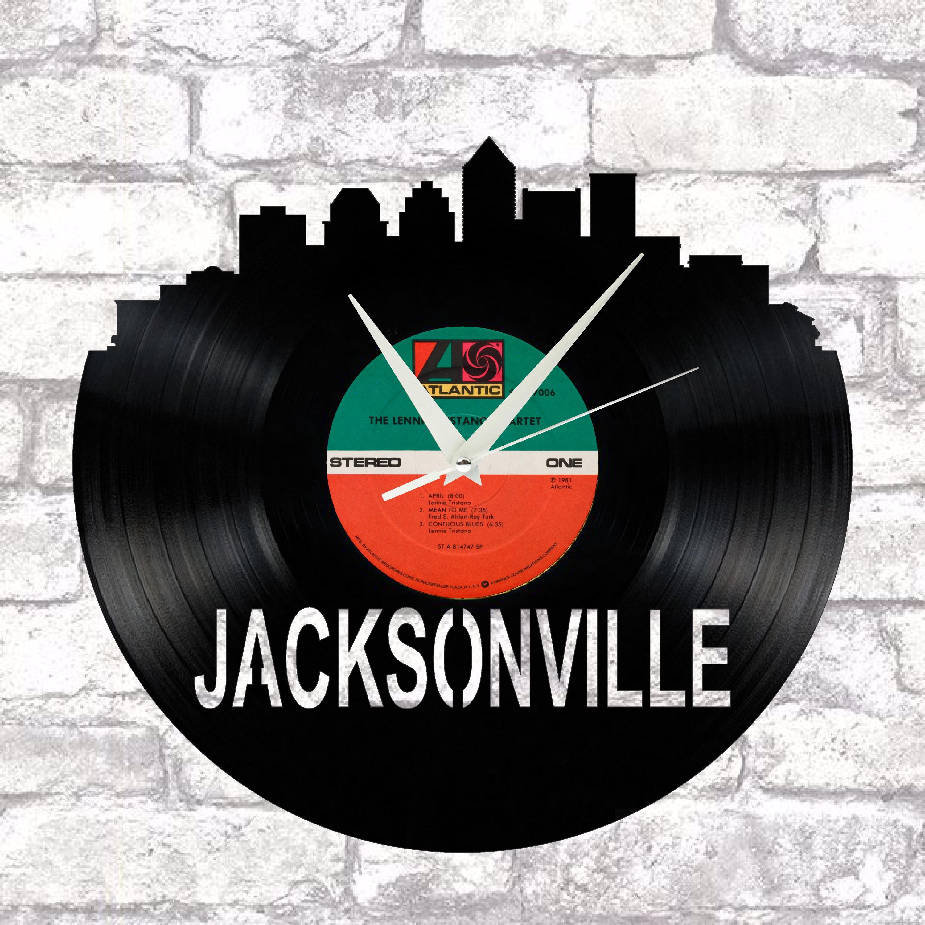 Jacksonville Florida Skyline Vinyl Record Art Cut From a Actual