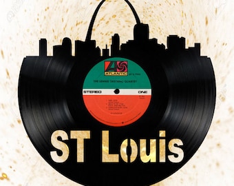 st louis Skyline Vinyl record art cut from a actual vinyl record